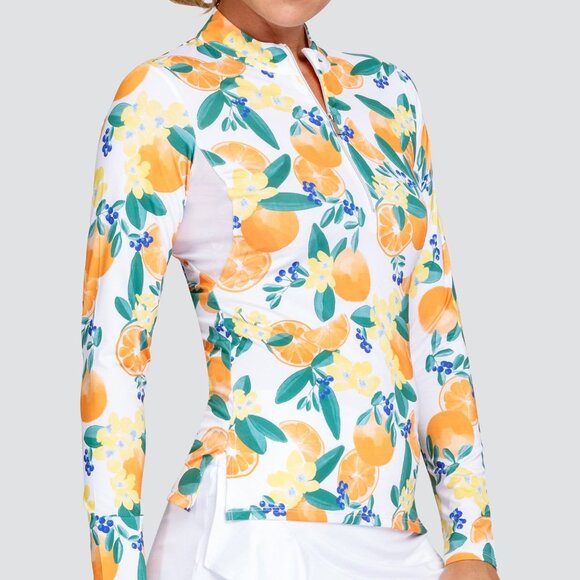 Orange Print Long Sleeve Top - Picture 2 of 6